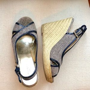 Banana Republic navy espadrille wedge sandals